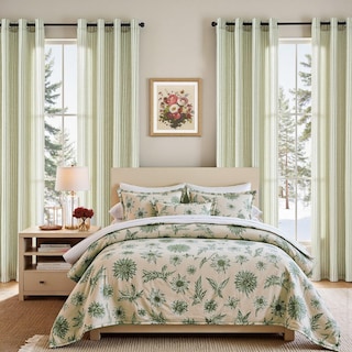 Foto 5 | Foto 5 | Cortinas Jinchan Mezcla De Lino Verde/beige 2 Paneles 244x127 Cm - Venta Internacional.