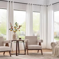 Cortina Jinchan Texturizada De Lino De 244 Cm De Largo Para Sala De Estar - Venta Internacional.