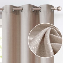 Cortinas Jinchan Taupe Texturizadas En Lino 160x160cm 2 Paneles - Venta Internacional.