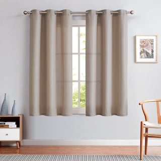 Foto 2 | Foto 2 | Cortinas Jinchan Taupe Texturizadas En Lino 160x160cm 2 Paneles - Venta Internacional.