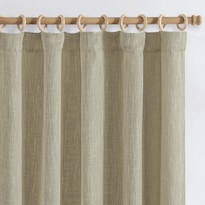 Cortinas Jinchan Con Aspecto De Arpillera Texturizadas 160 Cm De Largo 2 Paneles Color Beige - Venta Internacional.