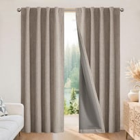 Cortinas Opacas Joydeco De Lino Natural 94x160 Cm 2 Paneles - Venta Internacional.