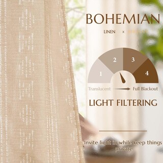Foto 3 | Foto 3 | Cortinas Jinchan Boho Beige 244 Cm De Largo Para Dormitorio Y Sala De Estar - Venta Internacional.