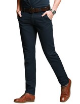 Pantalones Ajustados Para Hombre Ajuste Slim Tapered Elásticos Casual Azul - Venta Internacional.