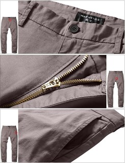 Foto 4 | Foto 4 | Pantalones Casual De Hombre Ajustados Con Elasticidad Modelo 8106 Color Caqui Claro - Venta Internacional.