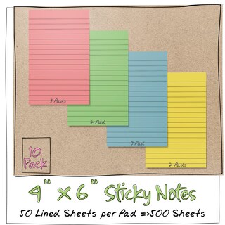 Foto 4 | Foto 4 | Notas Adhesivas Better Office Products 4x6 Cm 500 Hojas 10 Pack - Venta Internacional.