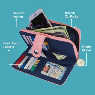 Foto 3 | Foto 3 | Cartera Nautica Be Shore Con Cremallera Cuero Vegano Rfid Ciruela - Venta Internacional.