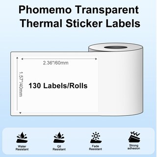 Foto 4 | Foto 4 | Rollos De Etiquetas Phomemo Transparentes 40x60mm Para M220 M110 M108 - Venta Internacional.
