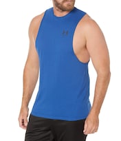 Camiseta Sin Mangas Under Armour Con Corte En El Lado Izquierdo Del Pecho Azul Mirage/negro - Venta Internacional.