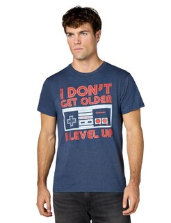 Foto 1 | Foto 1 | Camiseta Nintendo Leveling Up Para Hombre Azul Marino Talla L - Venta Internacional.