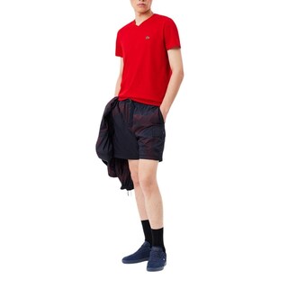 Foto 2 | Foto 2 | Camiseta Lacoste Para Hombre De Algodón Pima Manga Corta Con Cuello En V Roja - Venta Internacional.