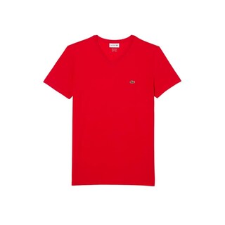Foto 3 | Foto 3 | Camiseta Lacoste Para Hombre De Algodón Pima Manga Corta Con Cuello En V Roja - Venta Internacional.