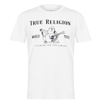 Remera True Religion Con Buda Metálico De Manga Corta Blanca - Venta Internacional.