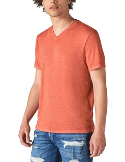 Foto 3 | Foto 3 | Camiseta Lucky Brand Venice Burnout Con Cuello En V Para Hombre - Roja - Venta Internacional.
