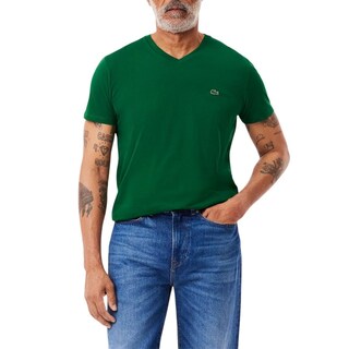 Foto 1 | Foto 1 | Remera Lacoste Para Hombre De Manga Corta Con Cuello En V De Algodón Pima Verde - Venta Internacional.