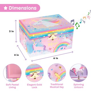 Foto 3 | Foto 3 | Caja De Joyas Jewelry Keeper Algodón De Azúcar Unicornio Para Niñas - Venta Internacional.
