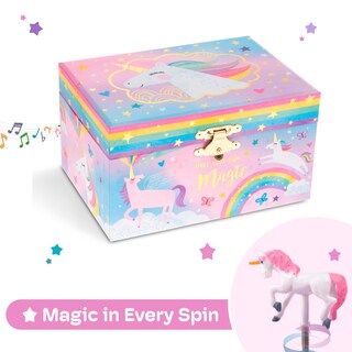 Foto 6 | Foto 6 | Caja De Joyas Jewelry Keeper Algodón De Azúcar Unicornio Para Niñas - Venta Internacional.