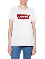 Remera Perfecta Levi's Core Housemark Blanca Para Mujer - Venta Internacional.
