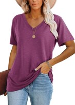 Remera Lunivop Mujer Cuello En V Manga Corta Coral Talla M - Venta Internacional.