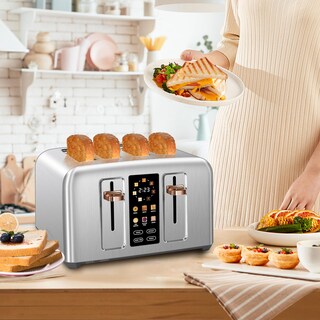 Foto 6 | Foto 6 | Tostadora Seedeem Para 4 Rebanadas De Acero Inoxidable 1800w Plateada Con Pantalla Lcd - Venta Internacional.