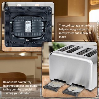 Foto 7 | Foto 7 | Tostadora Seedeem Para 4 Rebanadas De Acero Inoxidable 1800w Plateada Con Pantalla Lcd - Venta Internacional.