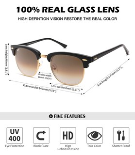 Foto 3 | Foto 3 | Gafas De Sol Pro Acme Cuadradas Semi-aro Con Lentes De Vidrio 100% - Venta Internacional.