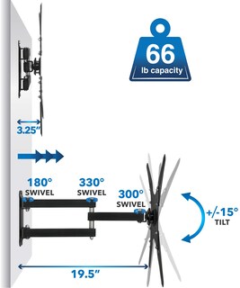 Foto 5 | Foto 5 | Soporte De Pared Para Tv Mount-it! Movimiento Completo 23-55'' Capacidad 30 Kg - Venta Internacional.