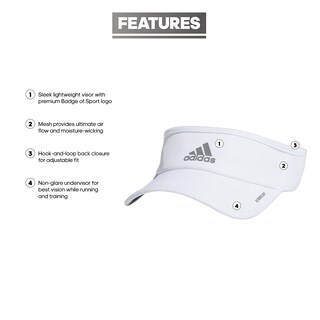 Foto 2 | Foto 2 | Visor Adidas Superlite Sport Performance Para Mujer Color Blanco - Venta Internacional.