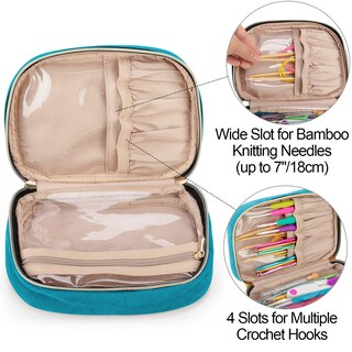 Foto 2 | Foto 2 | Estuche Organizador De Agujas De Crochet Yarwo Para Viaje En Color Verde Azulado - Venta Internacional.