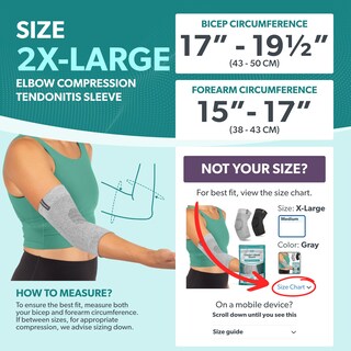 Foto 2 | Foto 2 | Manga De Compresión Para Codo Braceability Para Tendinitis 2xl Gris - Venta Internacional.