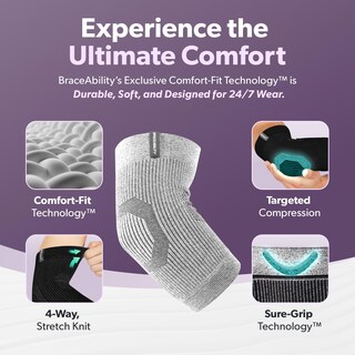 Foto 3 | Foto 3 | Manga De Compresión Para Codo Braceability Para Tendinitis 2xl Gris - Venta Internacional.