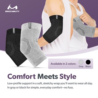 Foto 5 | Foto 5 | Manga De Compresión Para Codo Braceability Para Tendinitis 2xl Gris - Venta Internacional.