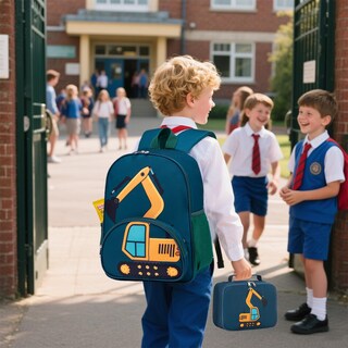 Foto 6 | Foto 6 | Set De Mochila Btoop Excavadora 38x28x14 Cm Con Lonchera - Venta Internacional.