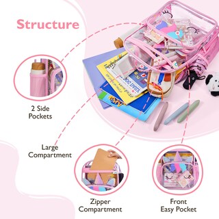 Foto 3 | Foto 3 | Mochila Transparente Mommore Unicornio Para Niños 4-8 Años Resistente Al Agua - Venta Internacional.