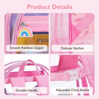 Foto 5 | Foto 5 | Mochila Transparente Mommore Unicornio Para Niños 4-8 Años Resistente Al Agua - Venta Internacional.