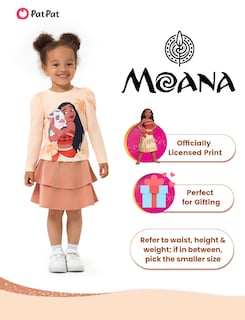 Foto 2 | Foto 2 | Conjunto Disney Princesa Moana Para Niña Pequeña 2 Piezas 5-6 Años - Venta Internacional.