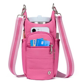 Foto 1 | Foto 1 | Bolso Telena Bandolera Portabotellas Rfid Rojo Rosado - Venta Internacional.