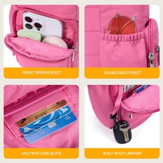 Foto 4 | Foto 4 | Bolso Telena Bandolera Portabotellas Rfid Rojo Rosado - Venta Internacional.