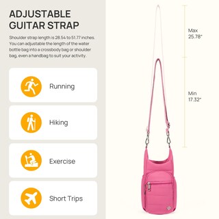 Foto 7 | Foto 7 | Bolso Telena Bandolera Portabotellas Rfid Rojo Rosado - Venta Internacional.