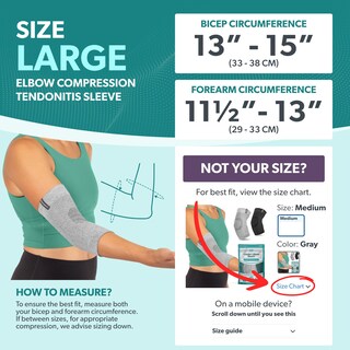 Foto 2 | Foto 2 | Manguito De Compresión Braceability Para Codo Con Tendinitis En Color Gris (es_mx) - Venta Internacional.