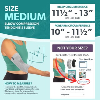 Foto 2 | Foto 2 | Manga De Compresión Braceability Para Codo Con Tendinitis Gris Talla M - Venta Internacional.
