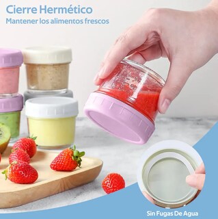 Foto 3 | Foto 3 | 12 Frascos De Vidrio 4 Oz Recipientes Para Papillas De Bebé Modelo Rosa