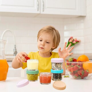 Foto 4 | Foto 4 | 12 Frascos De Vidrio 4 Oz Recipientes Para Papillas De Bebé Modelo Rosa