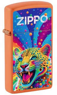 Foto 1 | Foto 1 | Encendedor De Bolsillo Zippo Diseño Leopardo Naranja Mate Delgado - Venta Internacional.