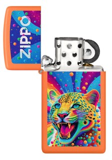 Foto 4 | Foto 4 | Encendedor De Bolsillo Zippo Diseño Leopardo Naranja Mate Delgado - Venta Internacional.