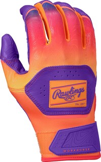 Foto 2 | Foto 2 | Guantes De Bateo De Béisbol Rawlings Workhorse Funburst Morado/naranja - Venta Internacional.