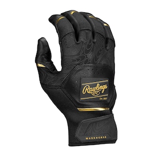 Foto 2 | Foto 2 | Guantes De Bateo Para Béisbol Rawlings Workhorse Juvenil Negro/oro - Venta Internacional.