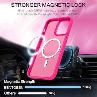 Foto 3 | Foto 3 | Funda Magnética Bentoben Para Iphone 12/12 Pro 6.1 Rosa Fucsia - Venta Internacional.
