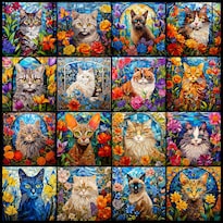 Puzzle Bgraamiens - Vitral Con Forma De Gato (1000 Piezas 61 X 61 Cm) - Venta Internacional.