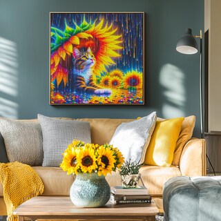 Foto 6 | Foto 6 | Rompecabezas Kerayzygame Cat Con Girasol 1000 Piezas - Venta Internacional.